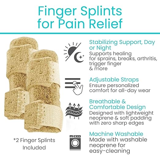 Hyggear™ Finger Fix Straightener - Broken and Trigger Finger Splints - Finger Brace for Arthritis pain and Support - Sprain Relief for Middle, Index, Ring Fingers